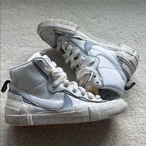 Nike Blazer Mid x Sacai White Gray - PREOWNED size 7.5
